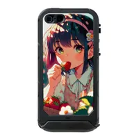 Cute Anime Girl Eating Strawberries | Summer Day Waterproof Case For iPhone SE/5/5s