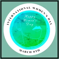 International Women's Day 8th March Colorful Button