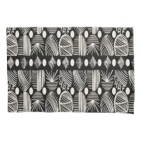 Caribbean Tribal Mudcloth: Black, White, Pillow Case