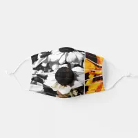 Monochrome and Yellow Black-eyed Susans Adult Cloth Face Mask