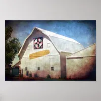 Rural Iowa Barn Corn and Quilt Poster