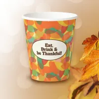 Abstract Leaves Thanksgiving Paper Cups