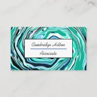 Blue, Turquoise and Teal Marble Swirls Business Card