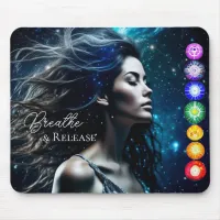 Breathe and Release | Beautiful Ethereal Woman Mouse Pad