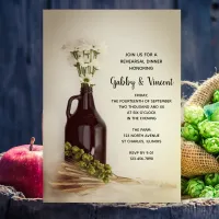 Growler, Hops and Daisies Brewery Rehearsal Dinner Invitation