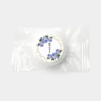 Blue Floral Elegant Gold Glitter Geo Monogrammed Life Saver® Mints