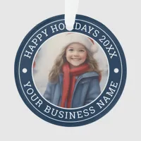 Custom Winter Themed Corporate Holiday Greetings Ornament