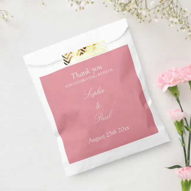 Elegant Blush Pink Wedding Thank You Favor Bags