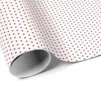 Classic White And Red Tiny Polka Dots Christmas Wrapping Paper