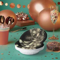 2025 new year with golden bubbles paper bowls