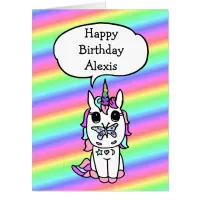 3 in 1 Unicorn Birthday Room Bedroom Sign Card