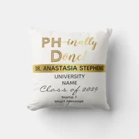 Gold Doctorate PhD Graduation Ceremony Party Throw Pillow