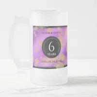 Elegant 6th Amethyst Wedding Anniversary Frosted Glass Beer Mug