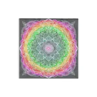 Color burst Rainbow Prism Mandala    Stone Magnet