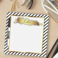 Gold Black and White Striped Modern Stylish Chic  Dry Erase Board