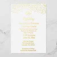 White and Gold Foil Wedding Foil Invitation