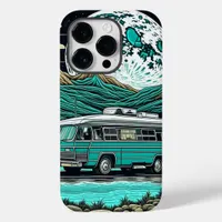 Vintage Teal RV Camper in the Mountains Case-Mate iPhone 14 Pro Case