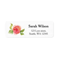 boho chic Coral floral bridal shower address label