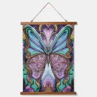 Colorful Purple Striped Butterfly  Hanging Tapestry