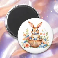 Vintage Watercolor Easter Bunny Rabbit  Magnet