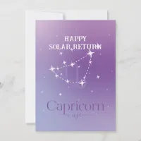 Zodiac Sign Capricorn Lavender Flat Card