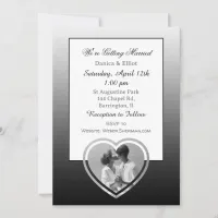Couple's Minimalist Photo Elegant Wedding Invitati Invitation