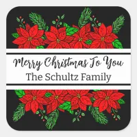 Merry and Bright Personalized Christmas  Square Sticker