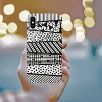 Black and white - modern pattern iPhone x case