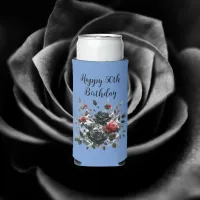 Happy 50th Birthday Red and Black Roses | Seltzer Can Cooler