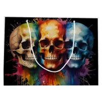 Colourful Skull Art Vibrant Skulls  Large Gift Bag