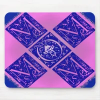 Fancy Mom Text in Blue and Purple Mouse Pad