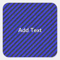 Thin Black and Blue Diagonal Stripes Square Sticker