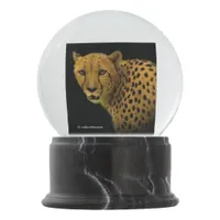 Trading Glances with a Magnificent Cheetah Snow Globe