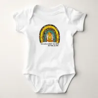 Sunflower Rainbow & Gnome Motivational Baby Bodysuit