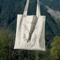 Custom Yarrow Floral Letter Y Personalized Gift Tote Bag