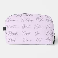 Lilac Trendy Modern Summer Holiday Vacation Words Dopp Kit