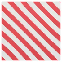 Barbershop Red and White Diagonal Stripe Fabric