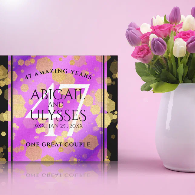 Elegant 47th Amethyst Wedding Anniversary Canvas Print