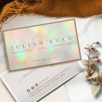 Professional Script Glitter Holographic Business Card