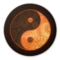 Patterned Yin Yang Gold Ceramic Knob