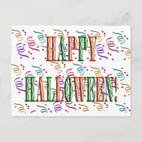 Confetti & Halloween Festival Text Postcard