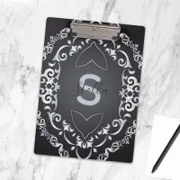 Elegant Baroque Luxury Chic Black & Silver Border