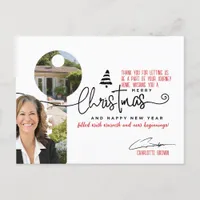 Elegant Real Estate Christmas Greeting Holiday Postcard