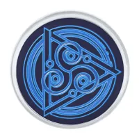 Azure Symphony: The Electric Triad Silver Finish Lapel Pin