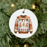 1st Place Winner Ugly Sweater Contest Gingerbread Ceramic Ornament