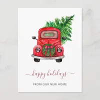 Christmas Tree Car Weve Moved Holiday Moving   Postcard