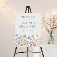 Wildflowers Spring Baby Shower Welcome Sign