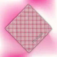 Pink and White Plaid Name Monogram | Bandana