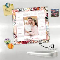 2025 Elegant Floral Photo Magnetic Calendar