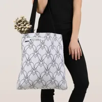 Black and White Heart Pattern Coloring Go-Bag Tote Bag